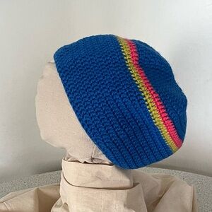 Blue Crochet Beanie Tam